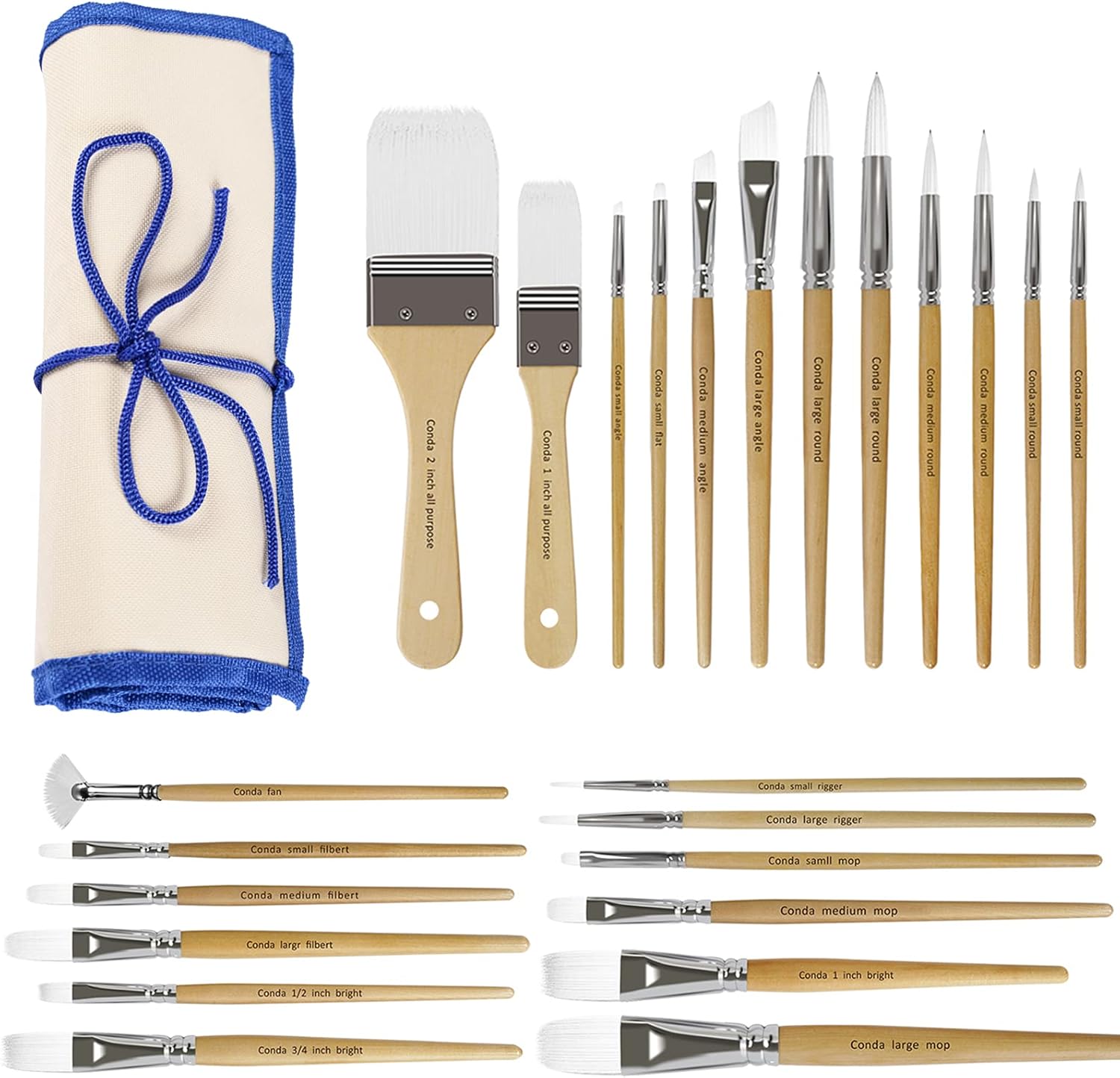 Picture of a brush set with lots of different sized brushes that were used to paint the mural details