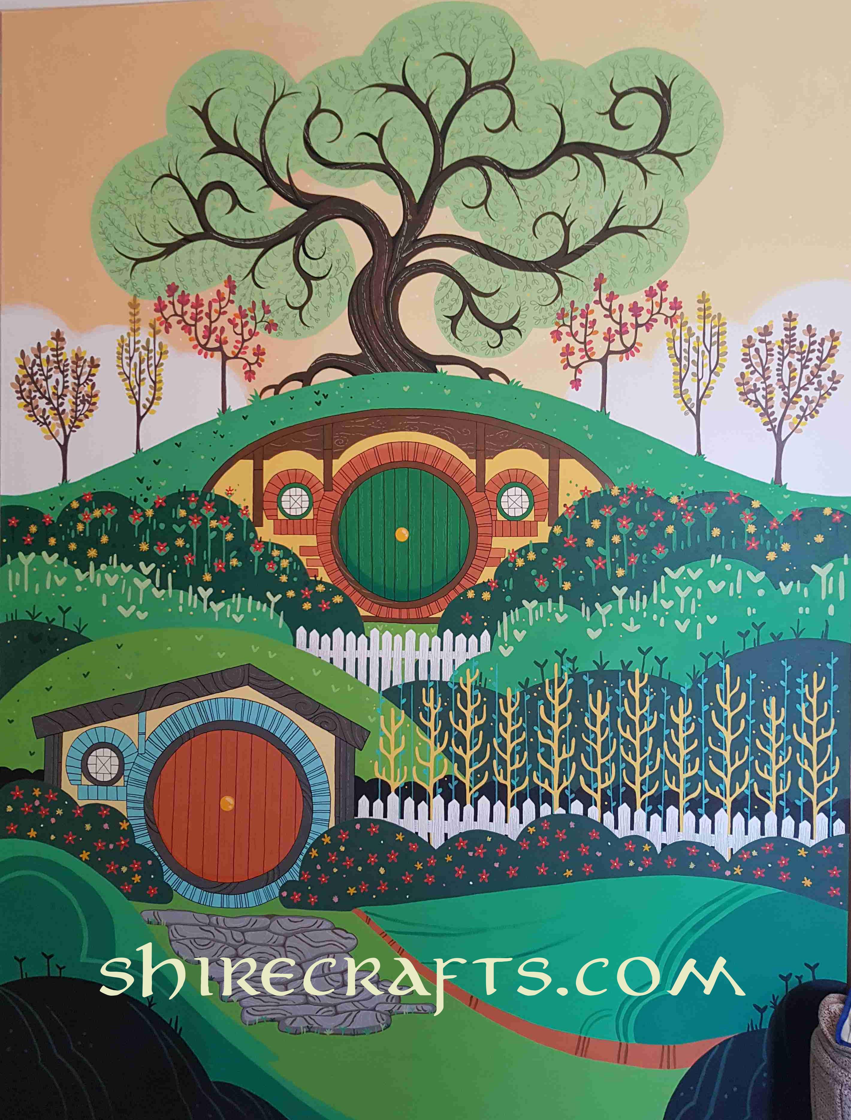 Hobbiton mural by Patty Flowers